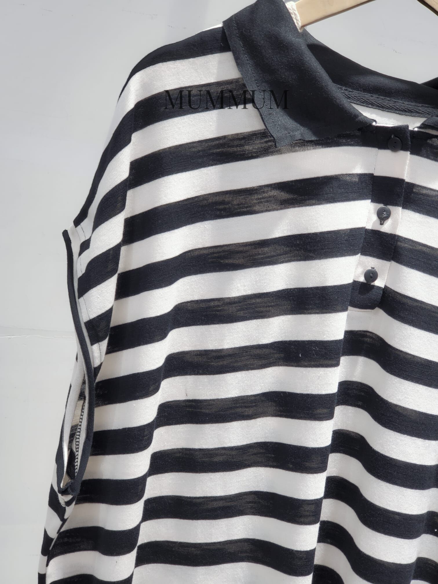 0213224a/斑馬橫間闊袖上衣　58/56/22-24