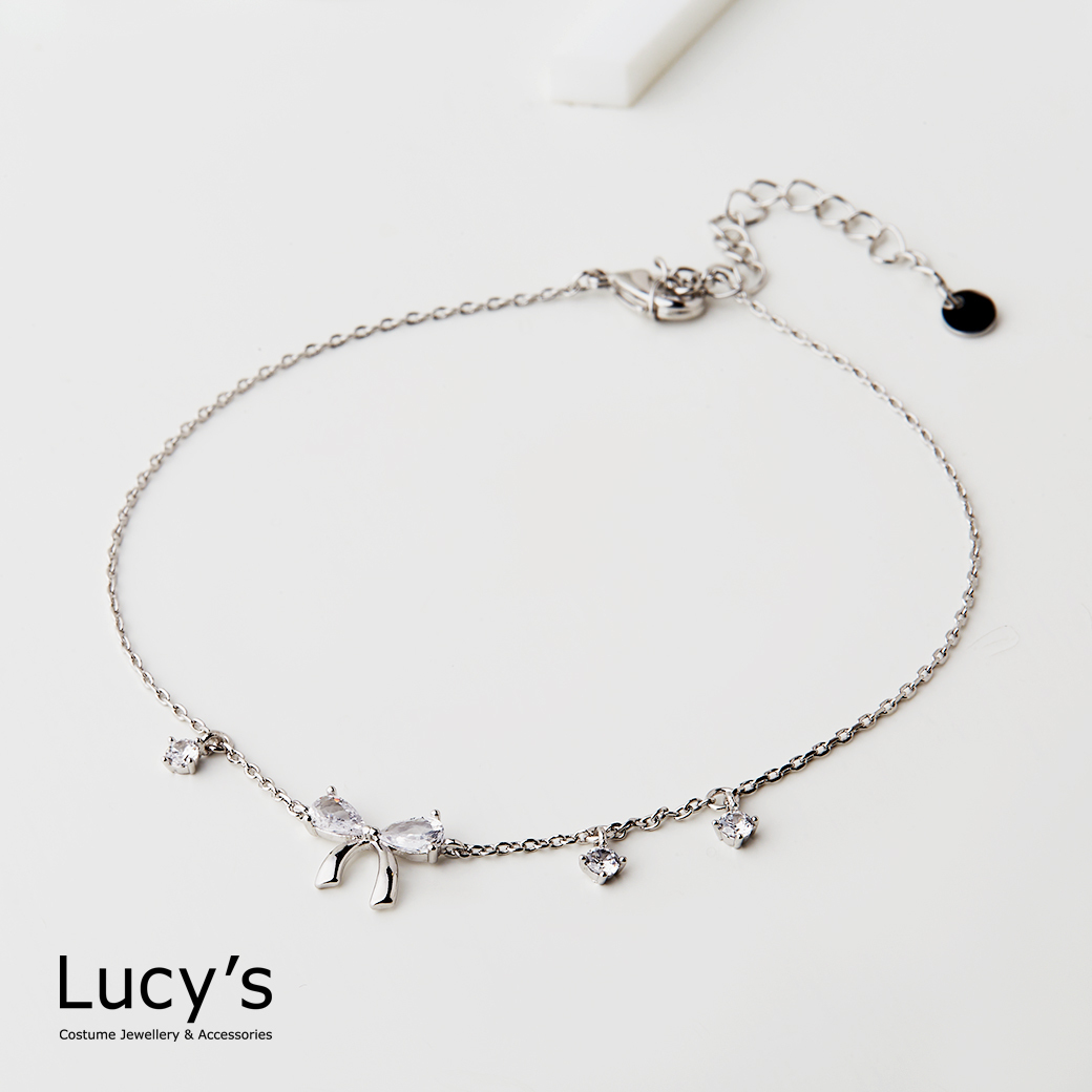 晶耀蝴蝶結 腳鍊 (二色) (130578/130580)