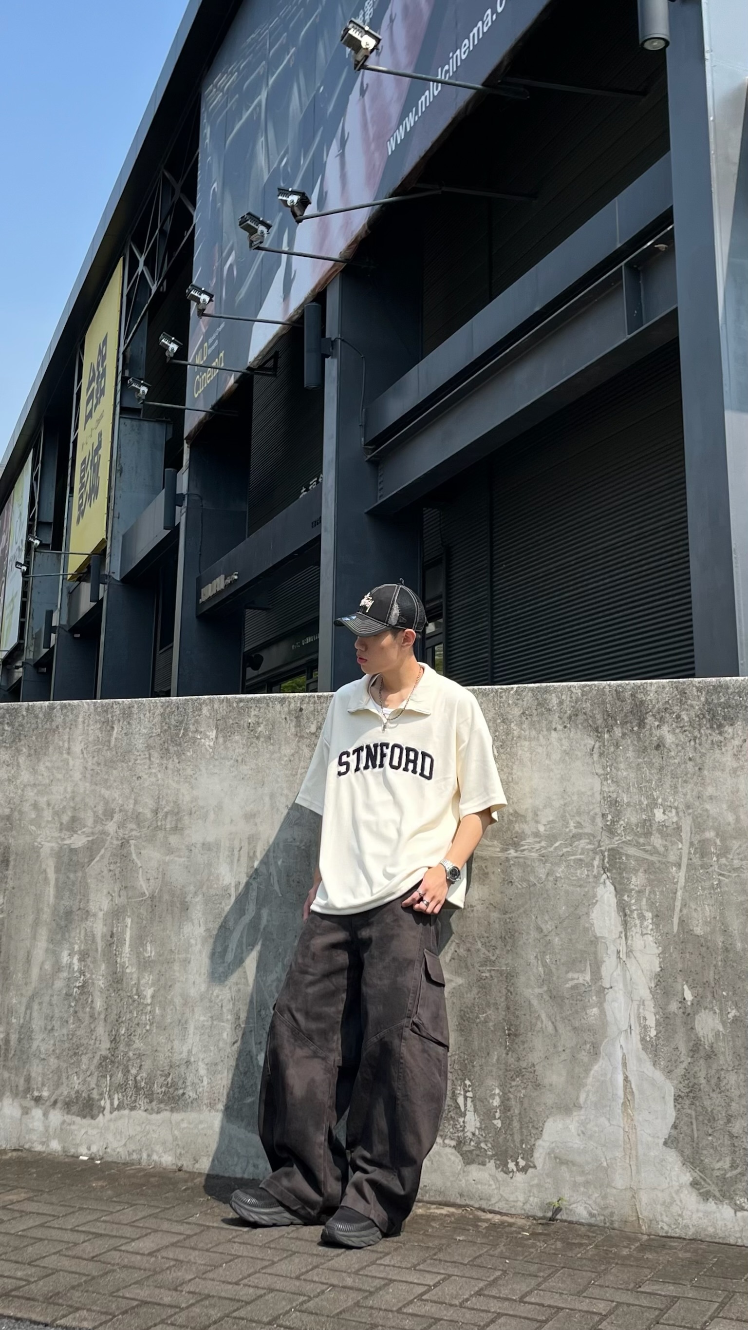 STNFORD毛巾繡小高領短袖 (2colors)