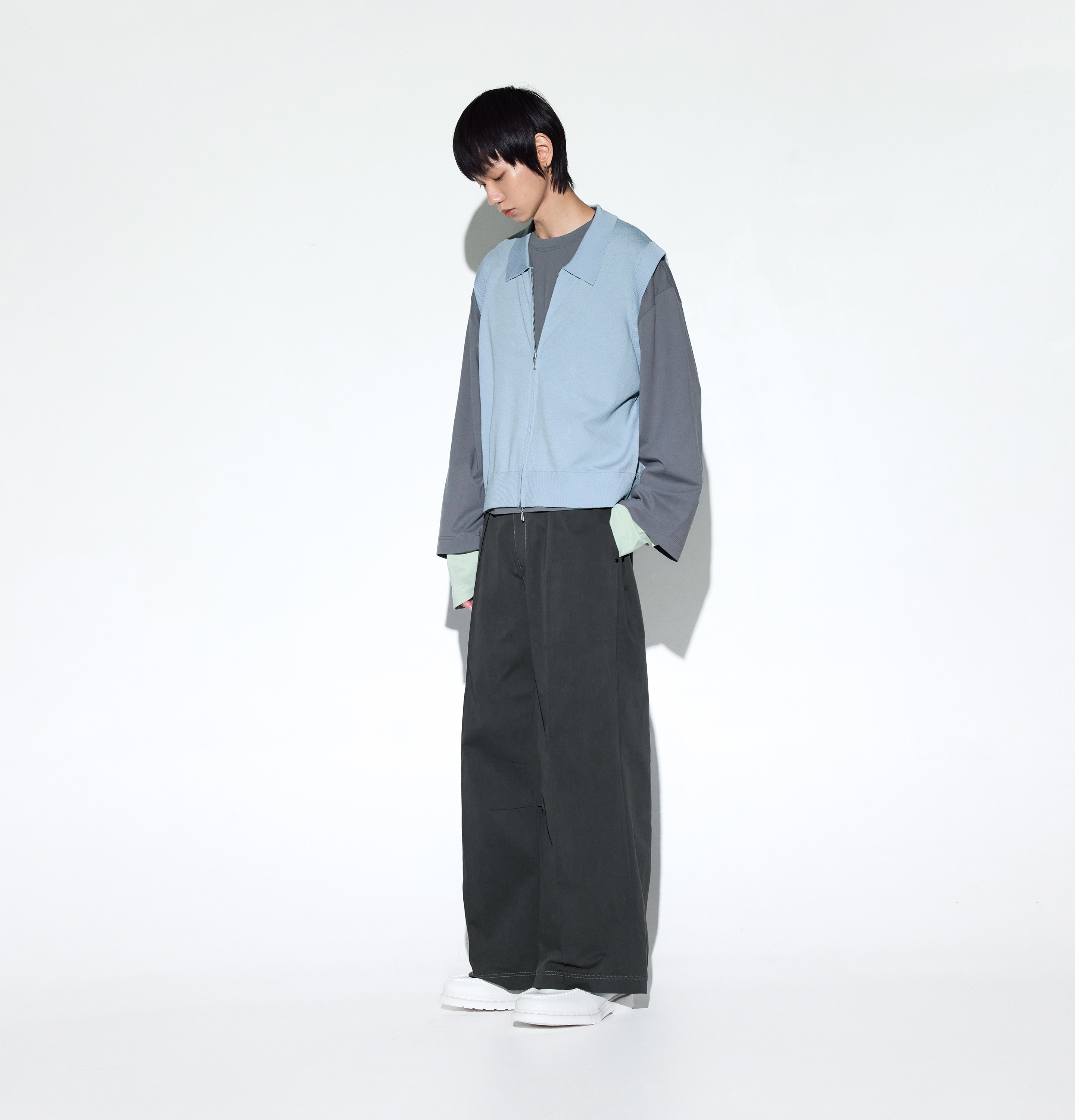 MELSIGN - Pastel Pleated Pants - Gray