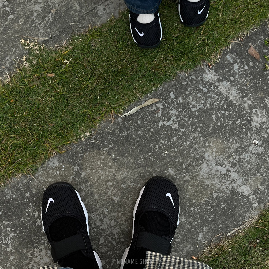 🔥(B) 馬上帶走🔥 NIKE Air Rift BR 魔鬼氈 透氣 網狀 忍者鞋 慢跑鞋 休閒鞋 中童 無分指 黑