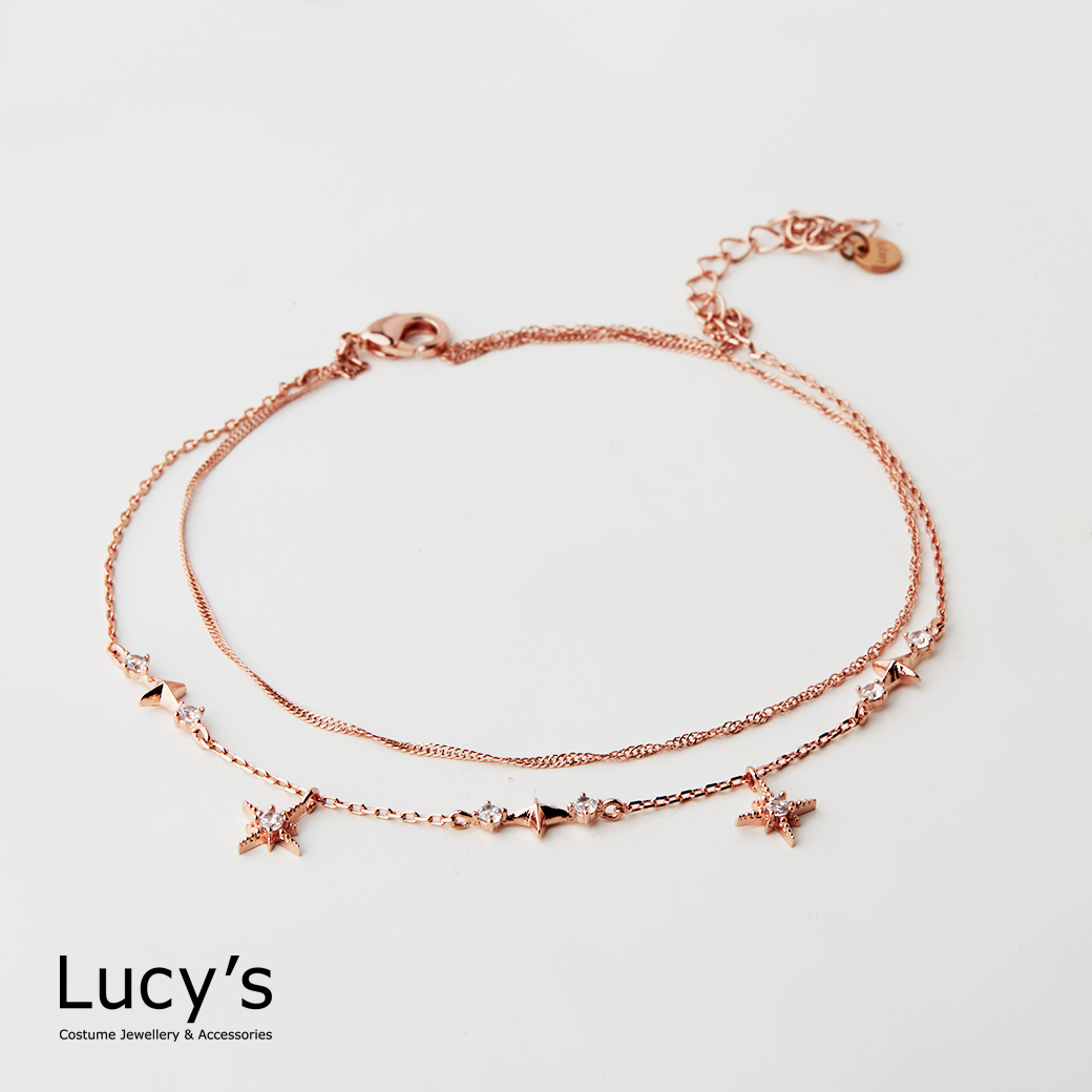 閃耀繁星 雙層腳鍊 (二色) (130623/130625)