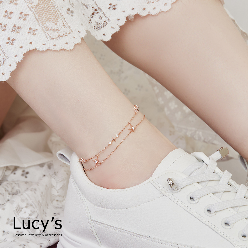 閃耀繁星 雙層腳鍊 (二色) (130623/130625)