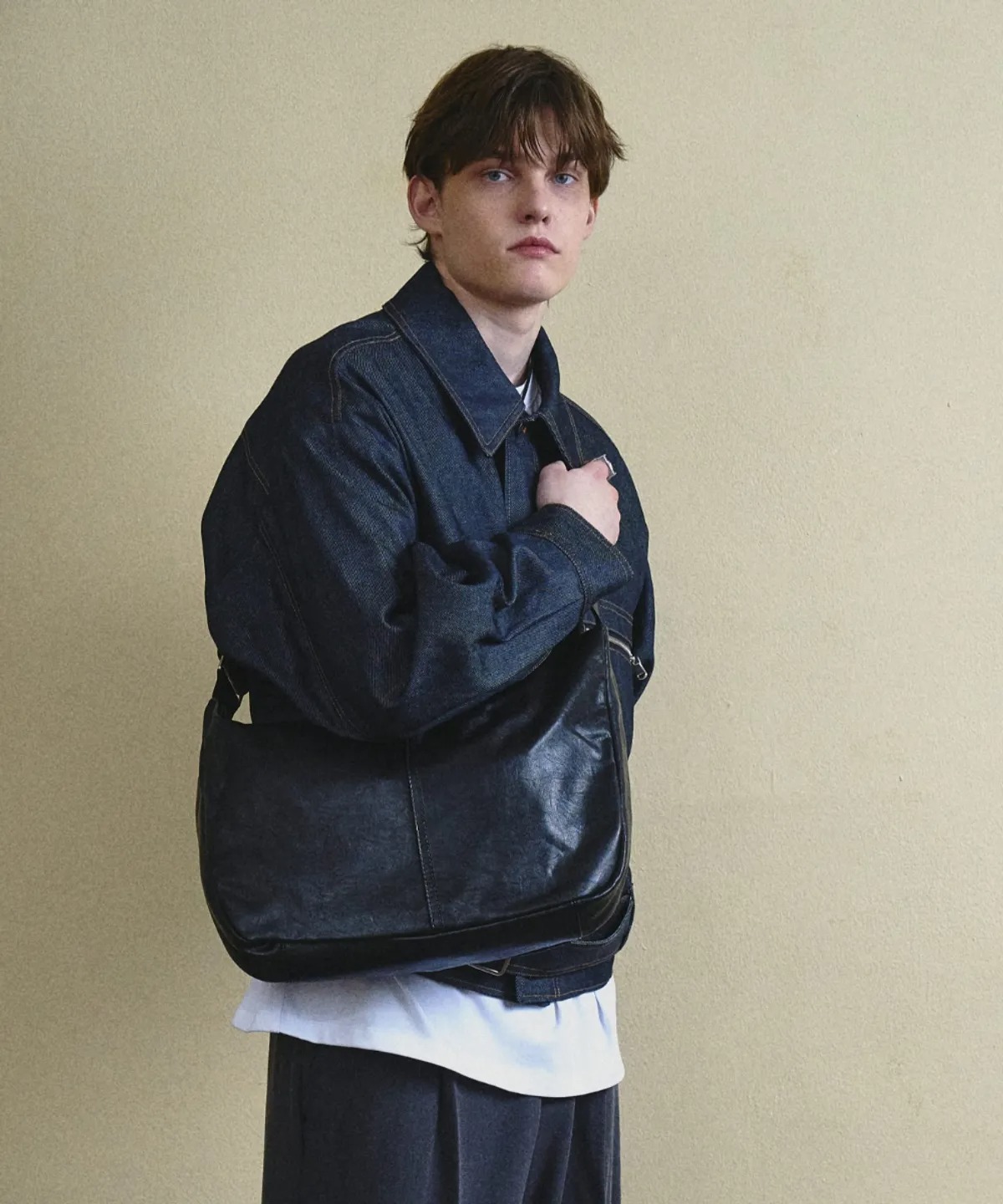 MAISON MINED LEATHER HOBO BAG