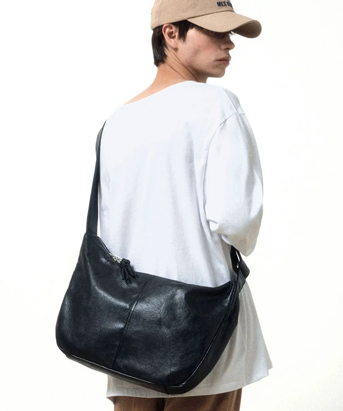 MAISON MINED LEATHER HOBO BAG