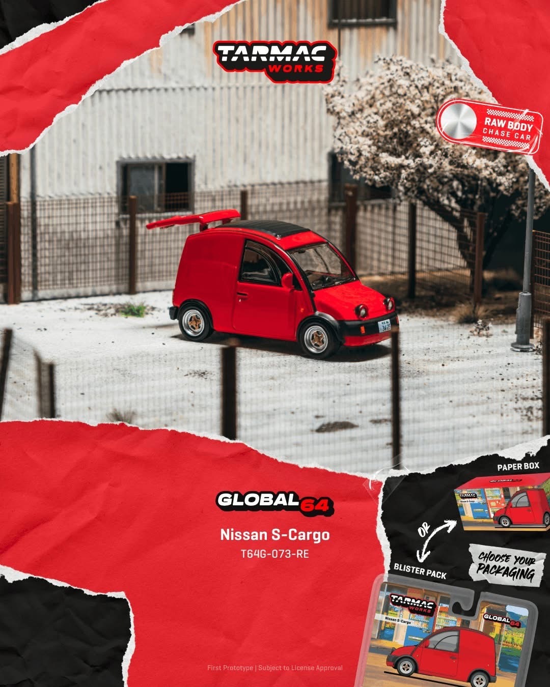 預訂 Pre Order - Tarmac Works Nissan S-Cargo Red