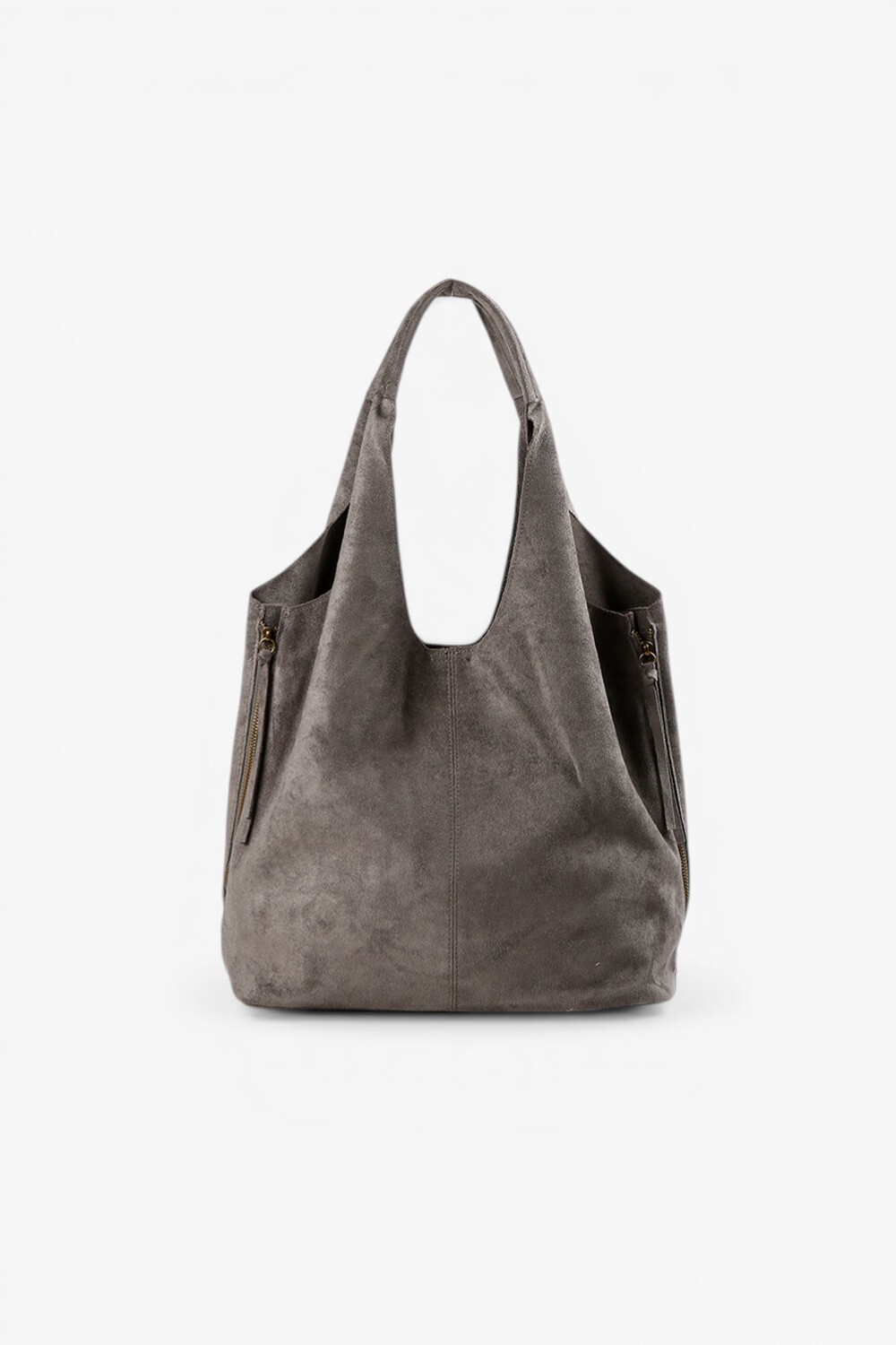 Hi Elf 反毛布料柔軟大肩背包 灰色