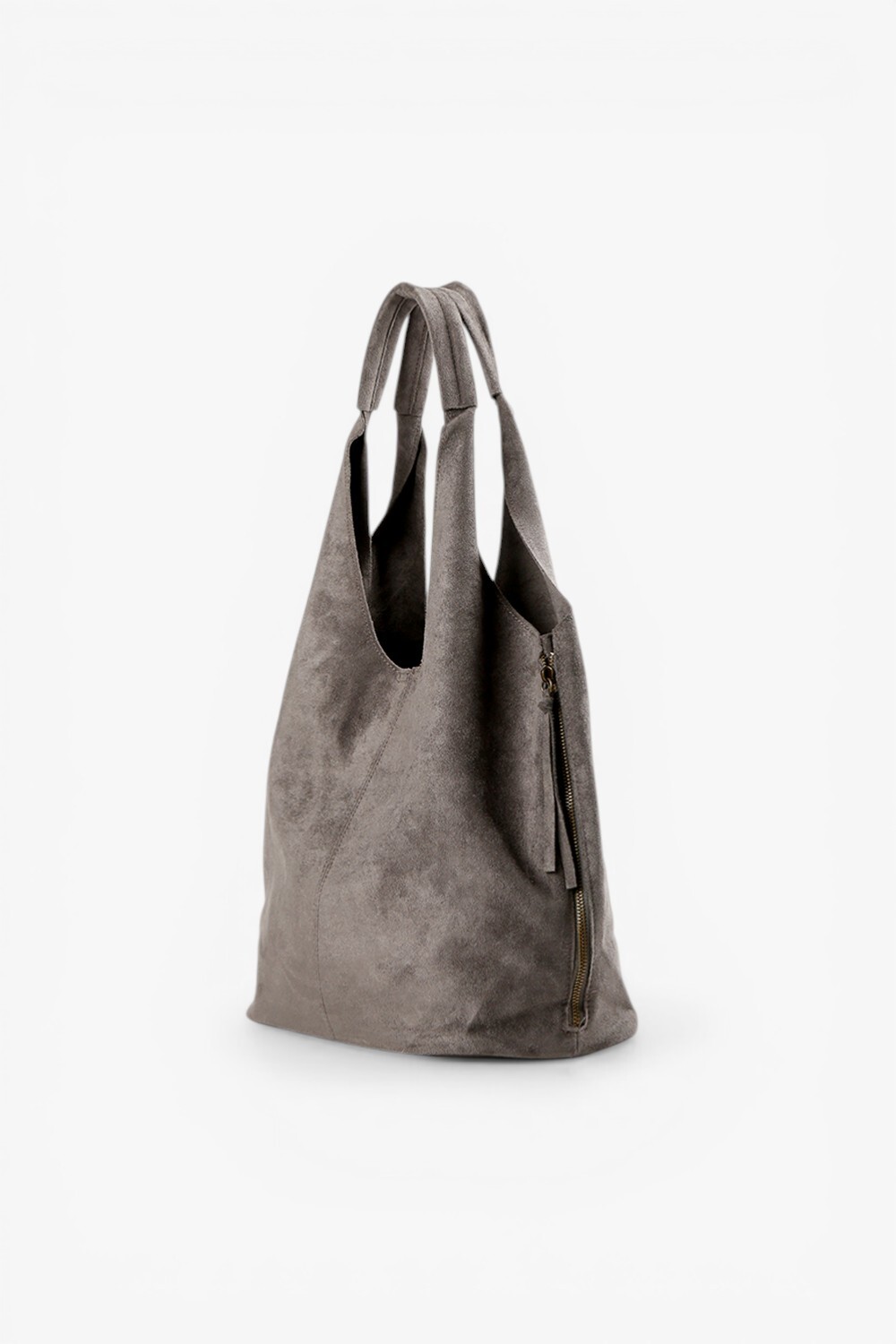 Hi Elf 反毛布料柔軟大肩背包 灰色