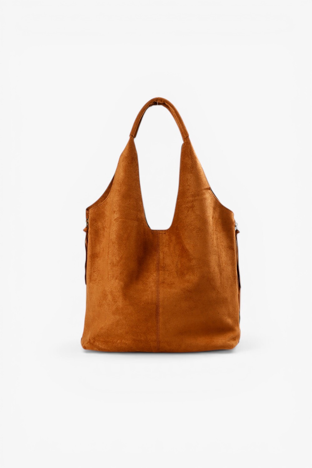 Hi Elf 反毛布料柔軟大肩背包 棕色