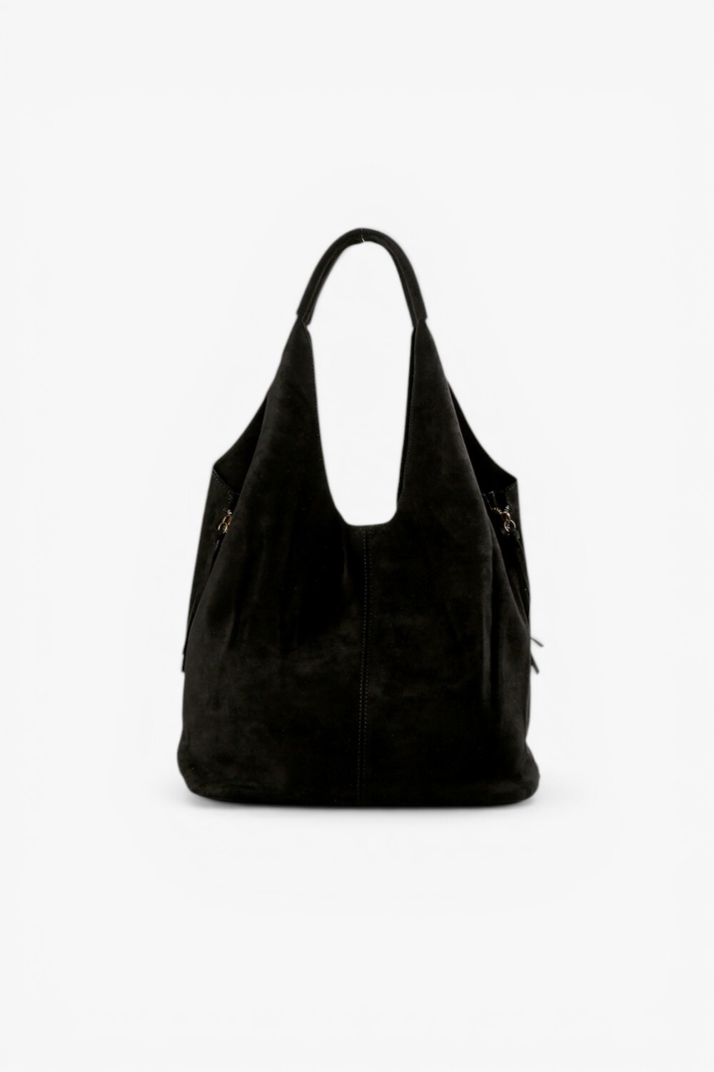 Hi Elf 反毛布料柔軟大肩背包 黑色