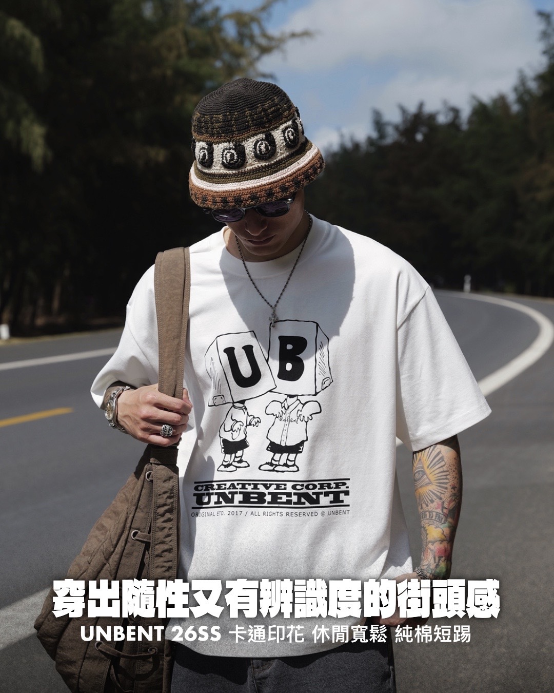 #預購 UNBENT 26SS 卡通印花 休閒寬鬆 純棉短踢 三色