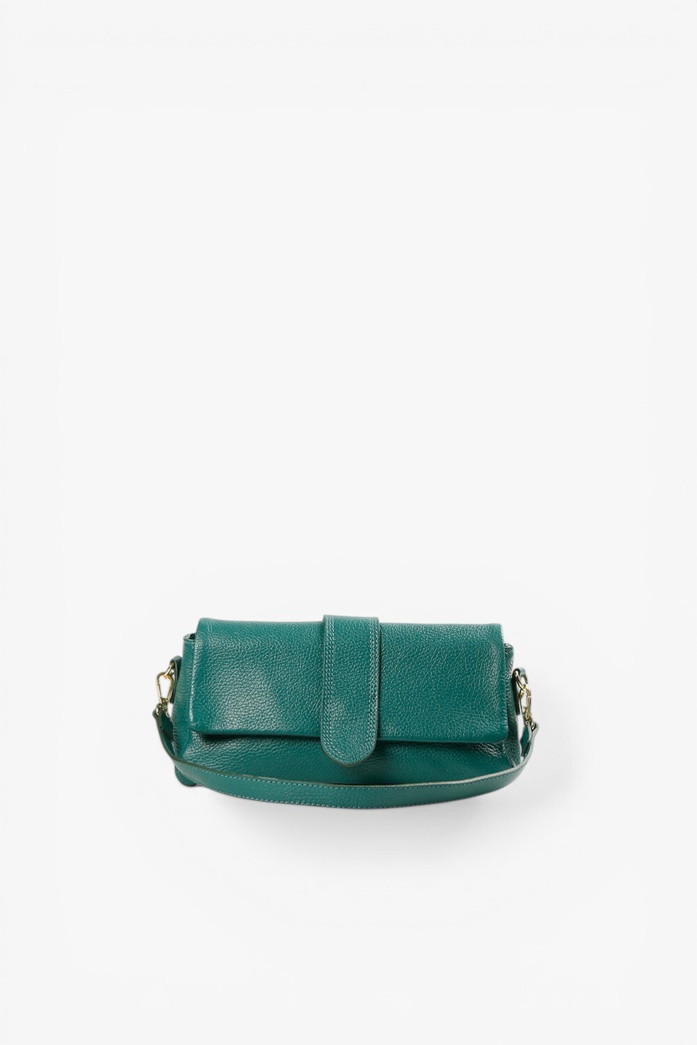 Nives 牛皮素面小型方包 綠色