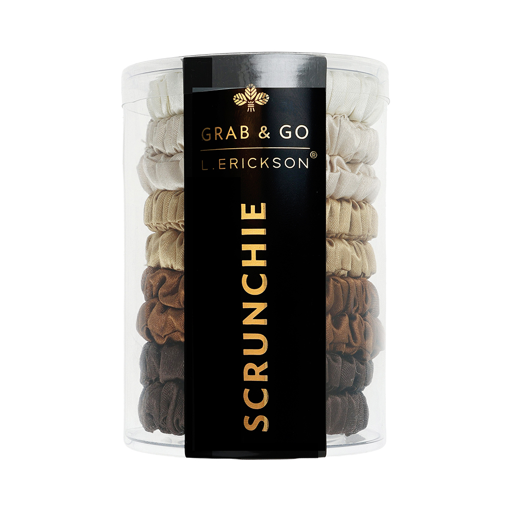 L. ERICKSON 緞面彈力大腸圈桶-9入〈原野鹿棕〉