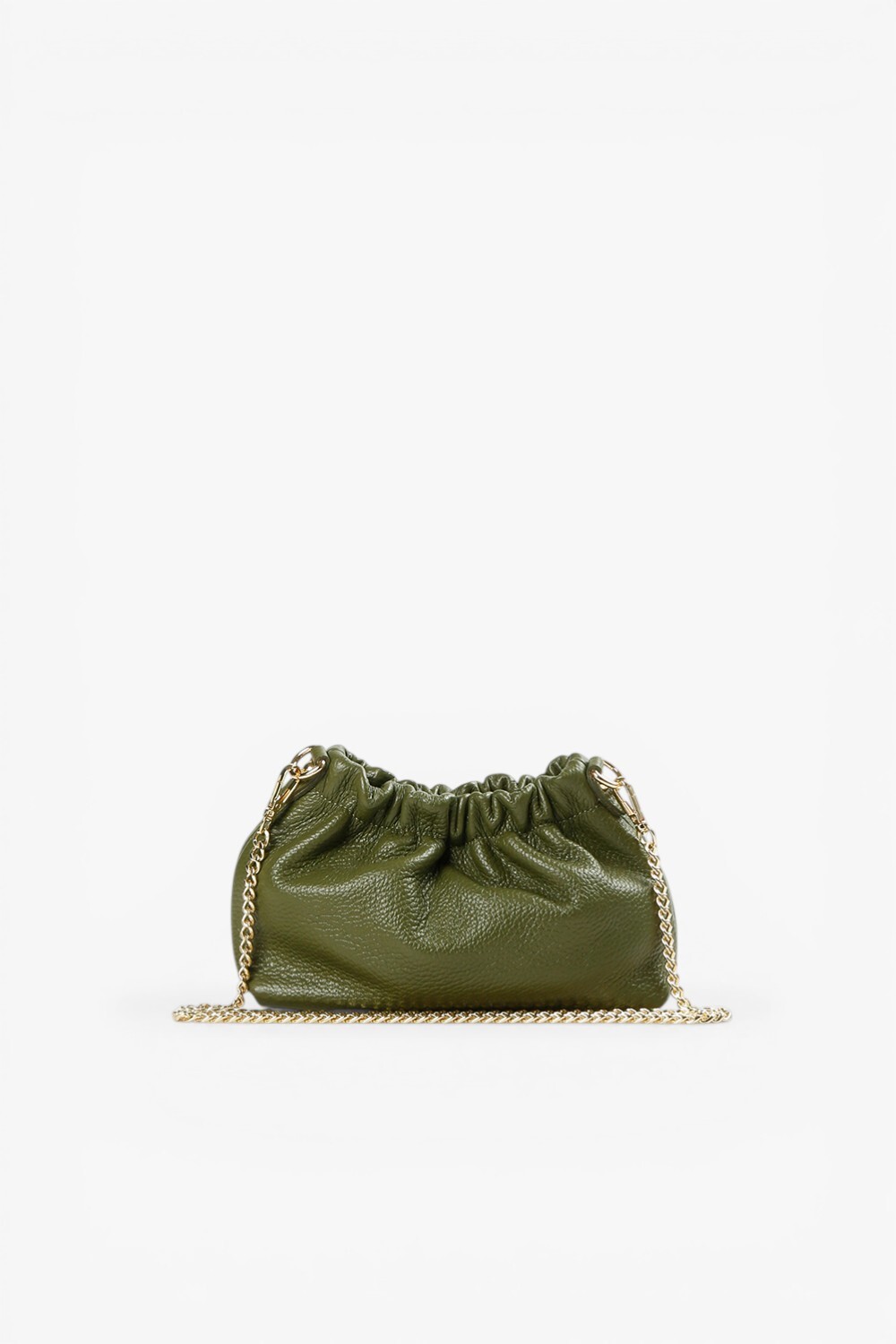 Gnocchi 牛皮金飾拉鍊小外出包 橄欖