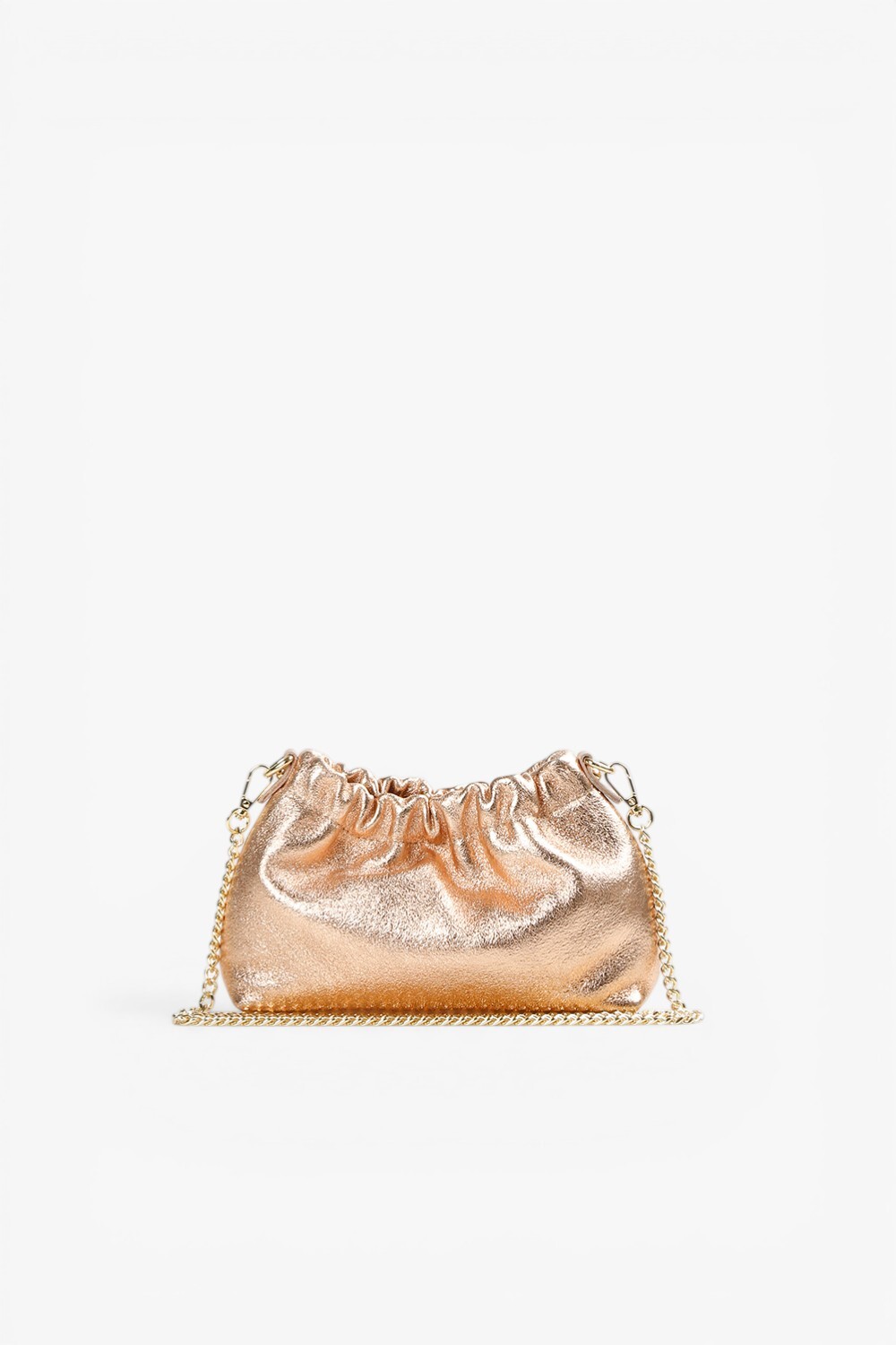 Gnocchi 牛皮金飾拉鍊小外出包 玫瑰金