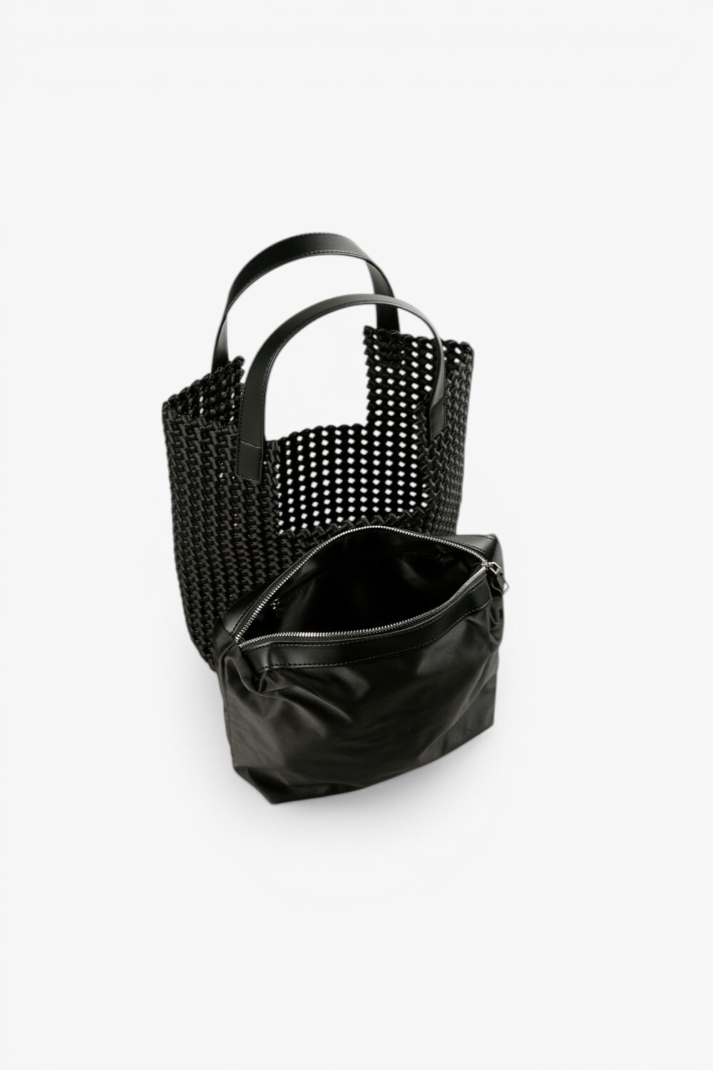 Yoyo M 手工編織造型肩背包 黑色