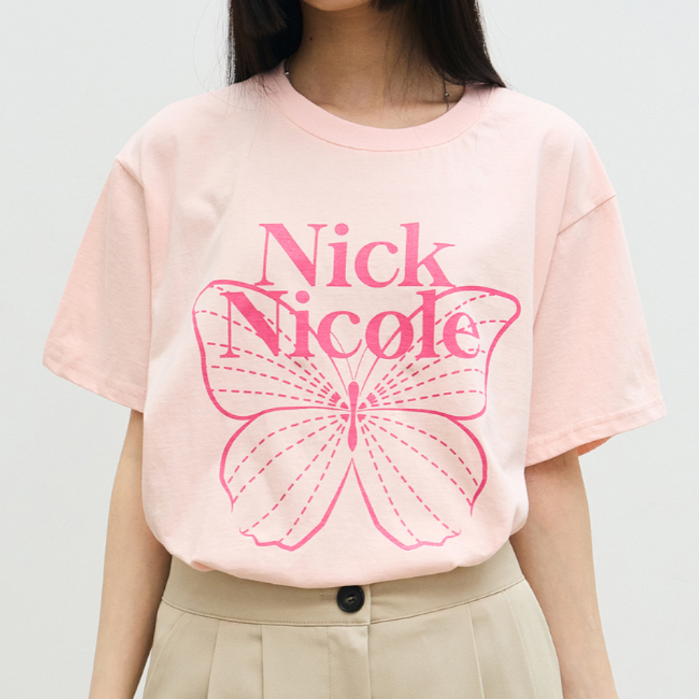 KOR-CCG0327-307 BIG BUTTERFLY SLEEVE TOP_PINK MAGENTA (A7)