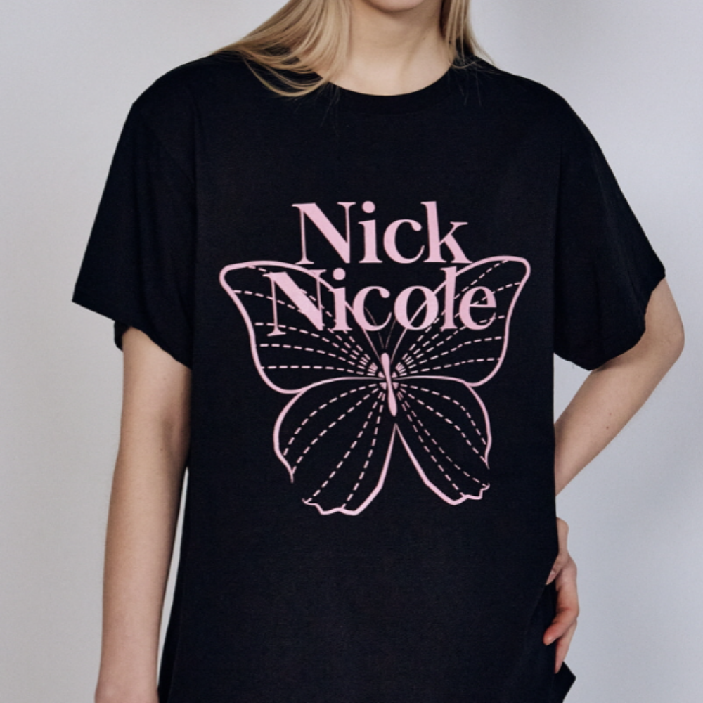 KOR-CCG0327-301 BIG BUTTERFLY SLEEVE TOP_BLACK PINK (A1)