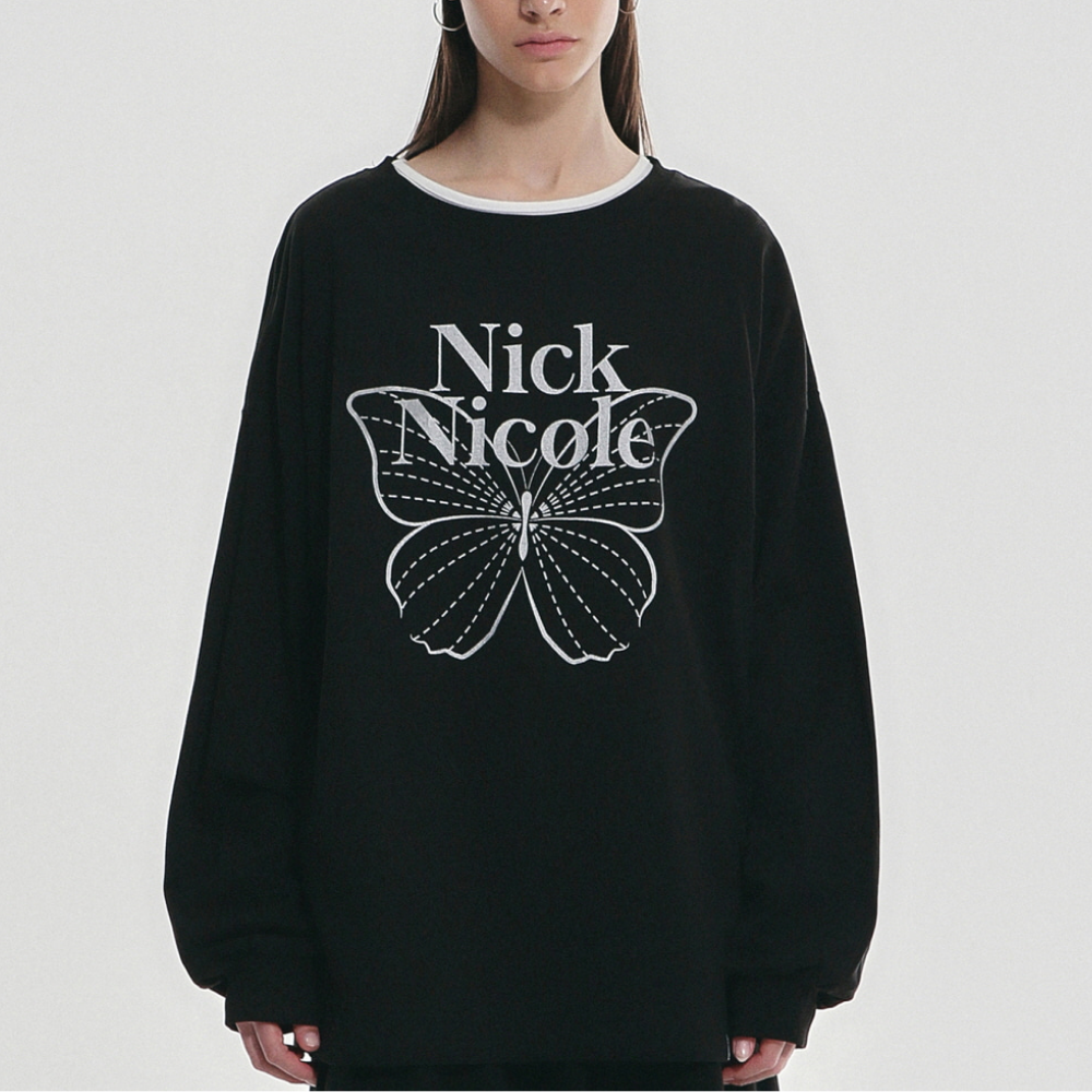 KOR-CCG0327-313 BUTTERFLY SIGNATURE LS TOP_BLACK SILVER (A13)