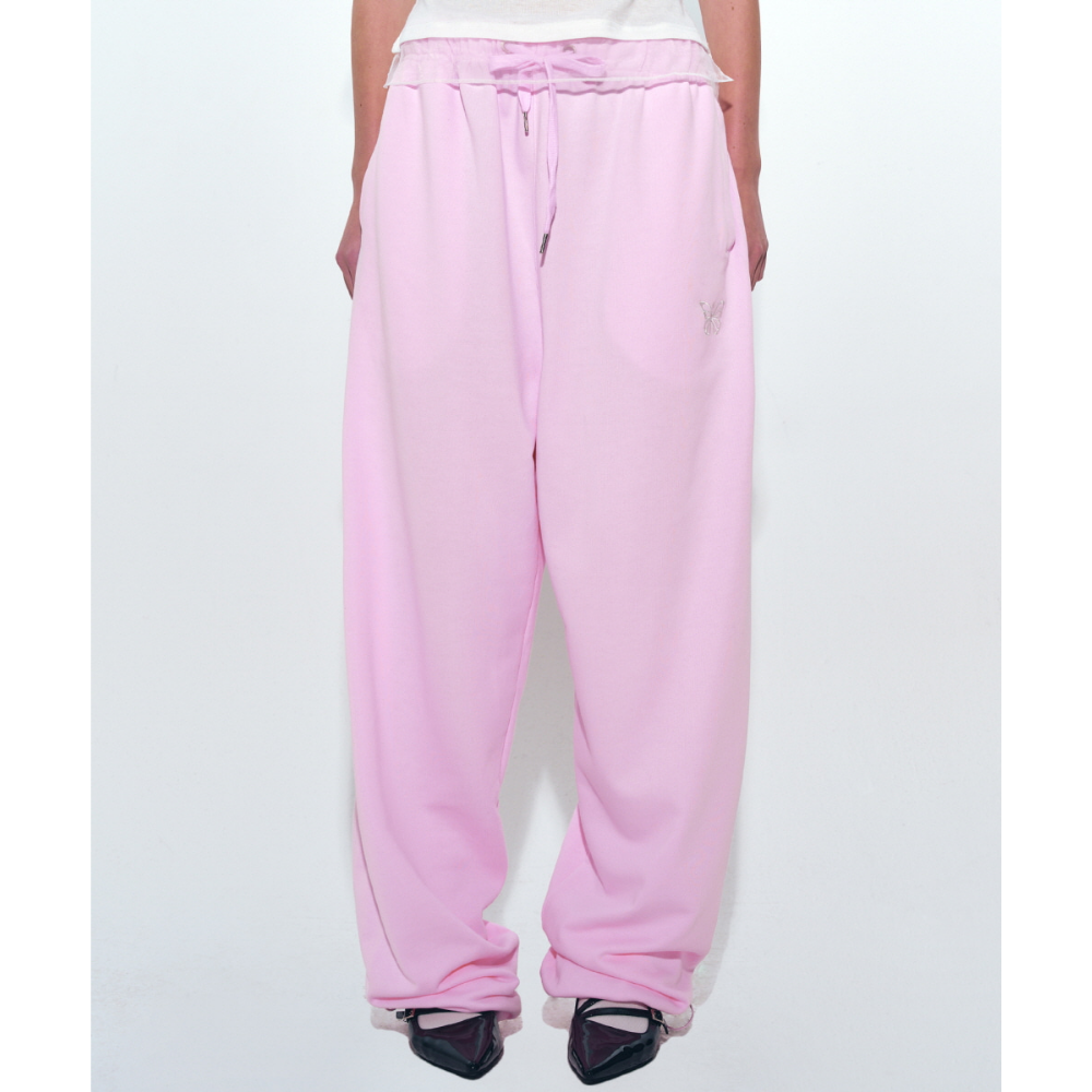 KOR-CCG0327-355 BUTTERFLY SWEATPANTS_PINK (A55)