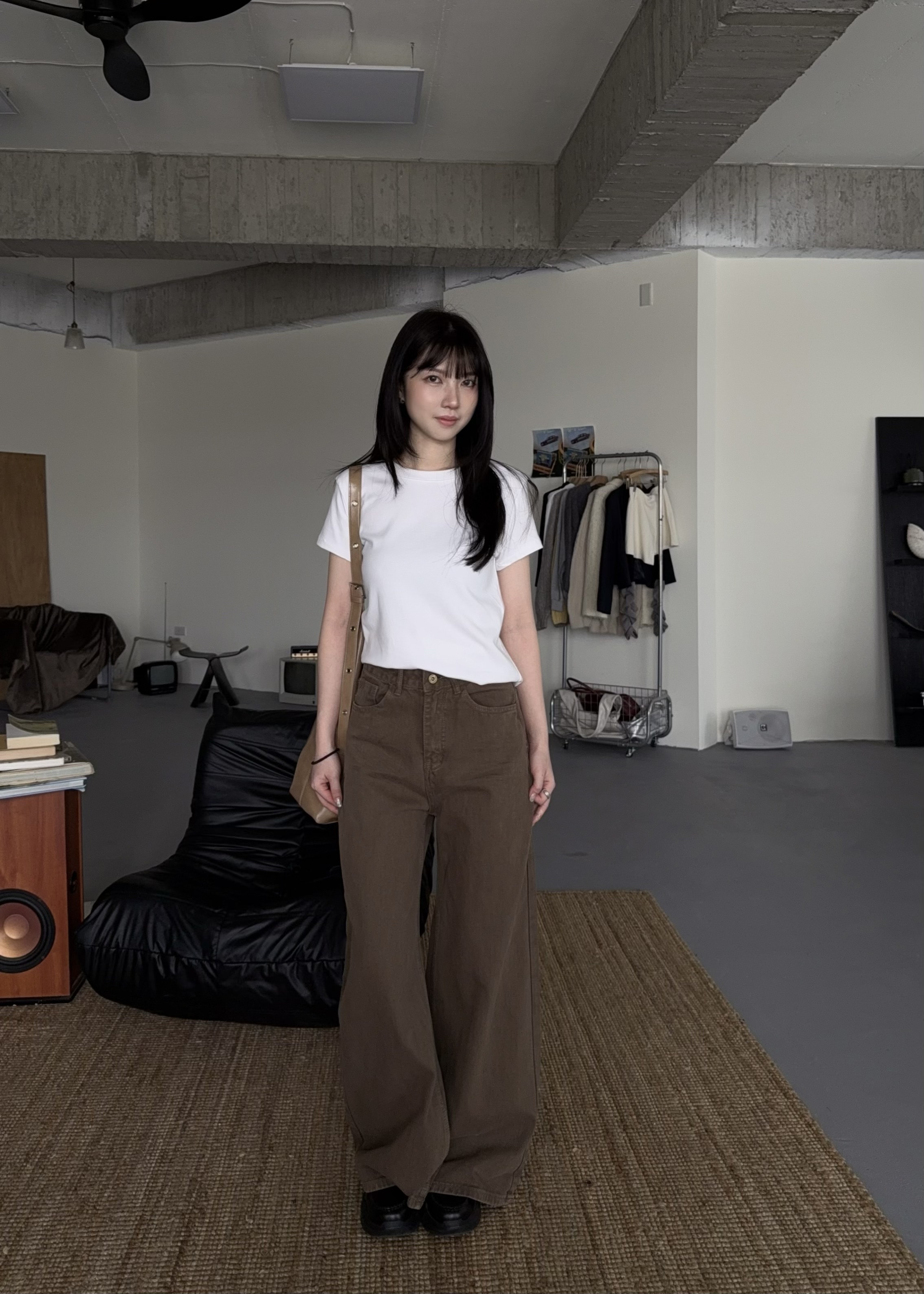 牛仔漂染闊腿褲