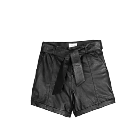 1LP0327-164 [LA PETITE ETOILE] Racine Leather Shorts Black #RACINE/NOIR (EU)