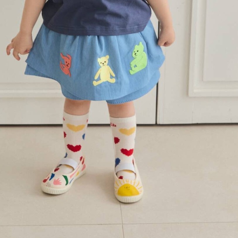 90-130 MICO 小熊兔兔荷葉裙褲