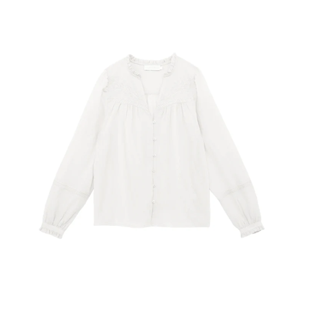 1LP0327-166 [LA PETITE ETOILE] Bowie Cotton Blouse Ecru #BOWIE-B102521C0A/11-ECRU (EU)