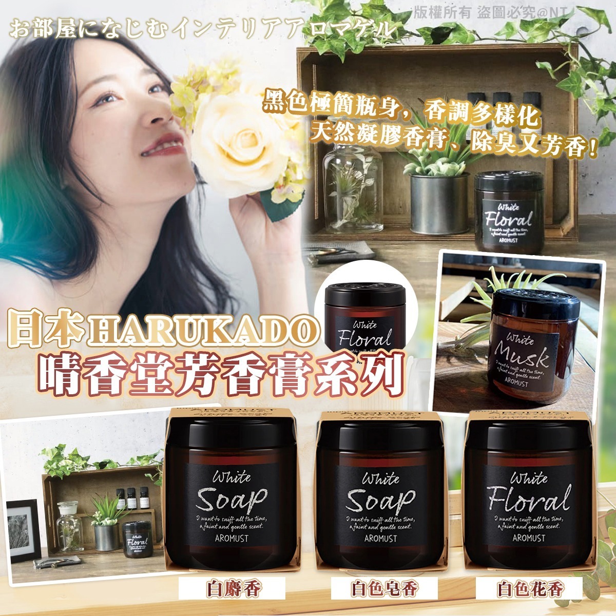 WSBA2437   日本製造 晴香堂室內消臭香薰膏 265g（5月底）