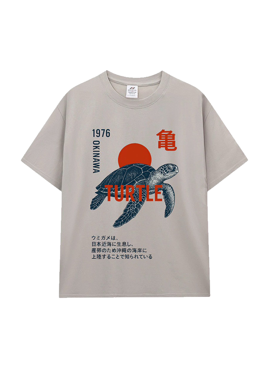 把海的溫度，穿在身上｜沖繩海龜插畫T恤