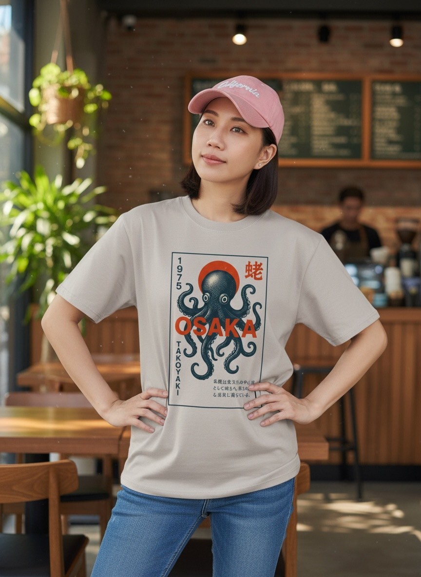 把大阪的街頭靈魂，穿在身上｜OSAKA 🐙大阪章魚插畫T恤