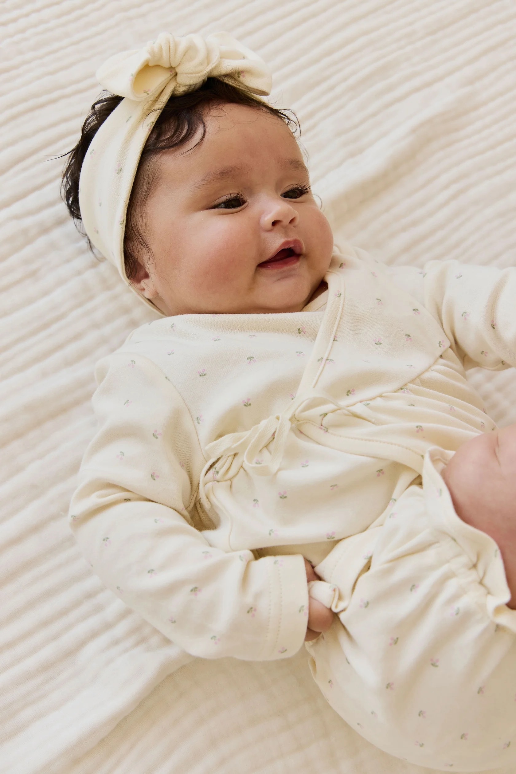 【預購】JAMIE KAY -Organic Cotton Petal Wrap Top（Ditsy Cherries）