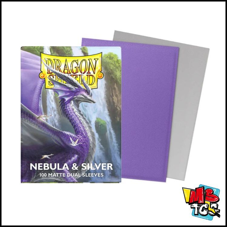 Dragon Shield Standard Size Sleeves (63x88mm) - NEBULA VIOLET AND SILVER MATTE DUAL (100)