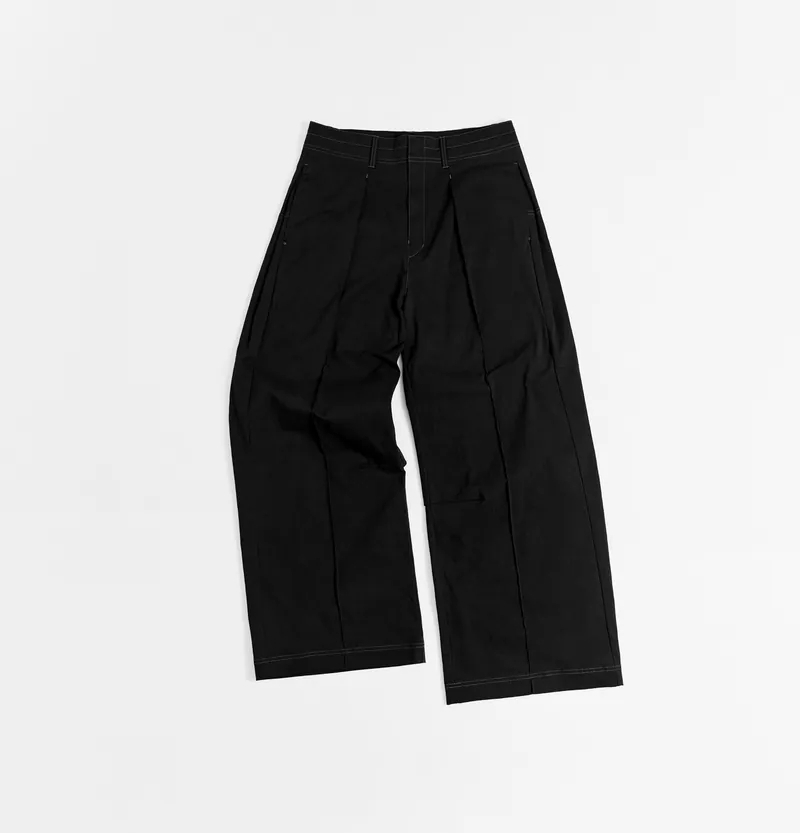 MELSIGN｜Pastel Pleated Pants (Black)