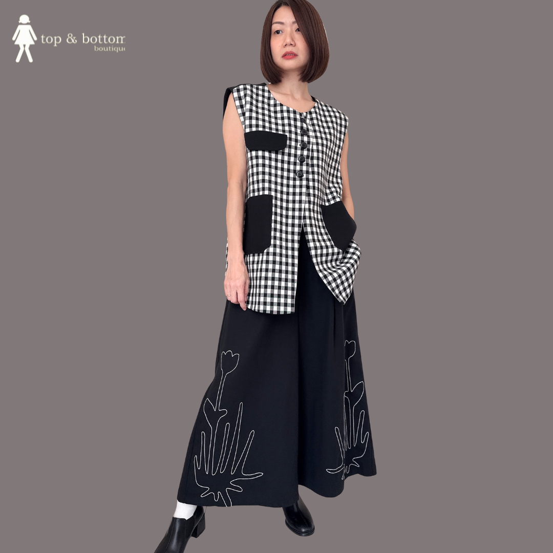 CHECKED OVERSIZE VEST