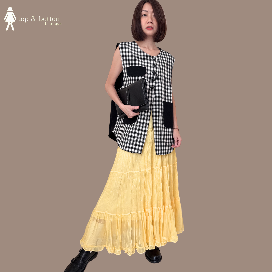 CHECKED OVERSIZE VEST