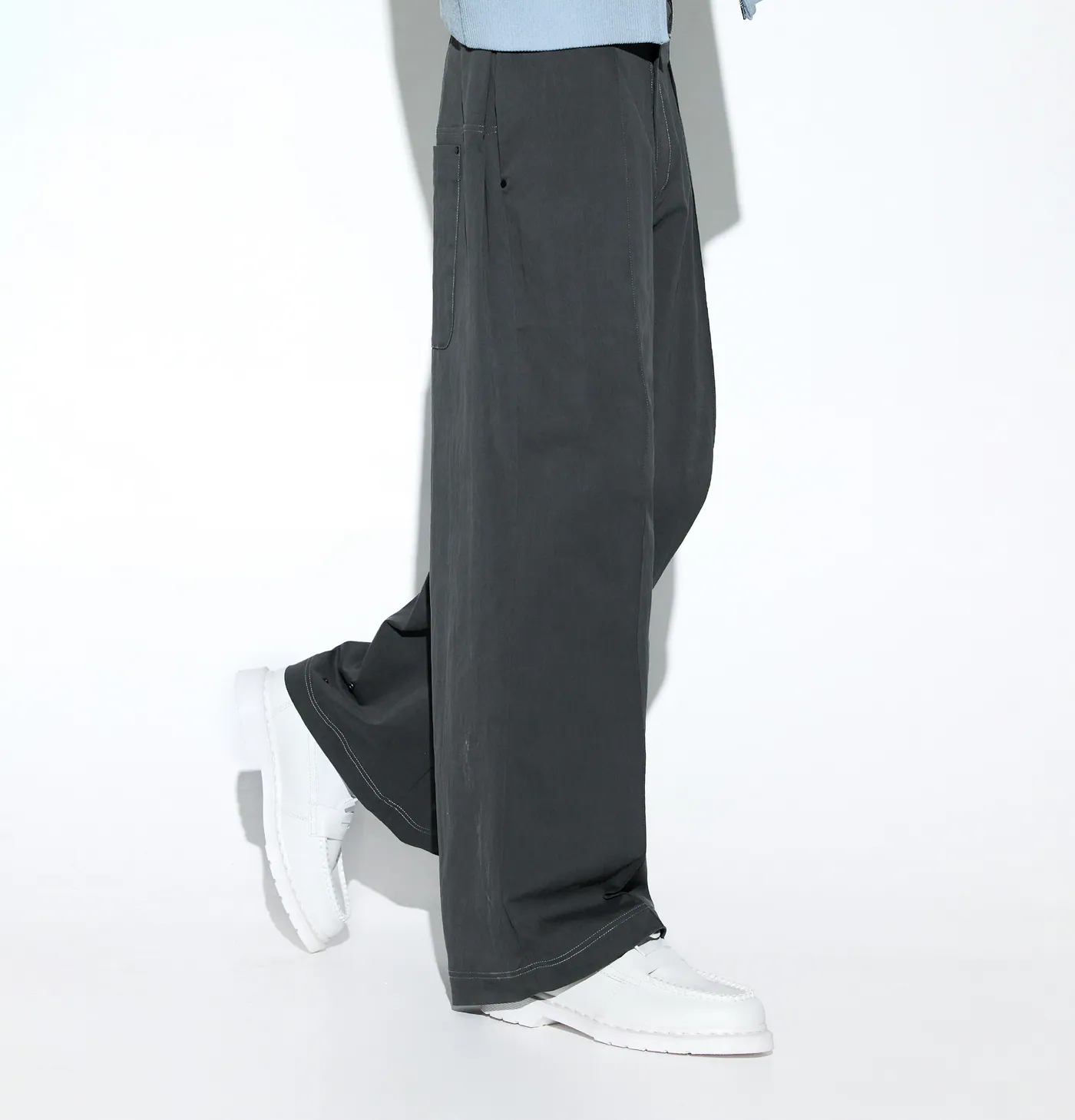 MELSIGN｜Pastel Pleated Pants (Gray)
