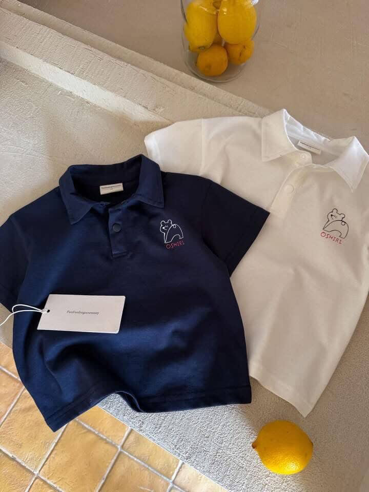 兩色熊熊polo領上衣