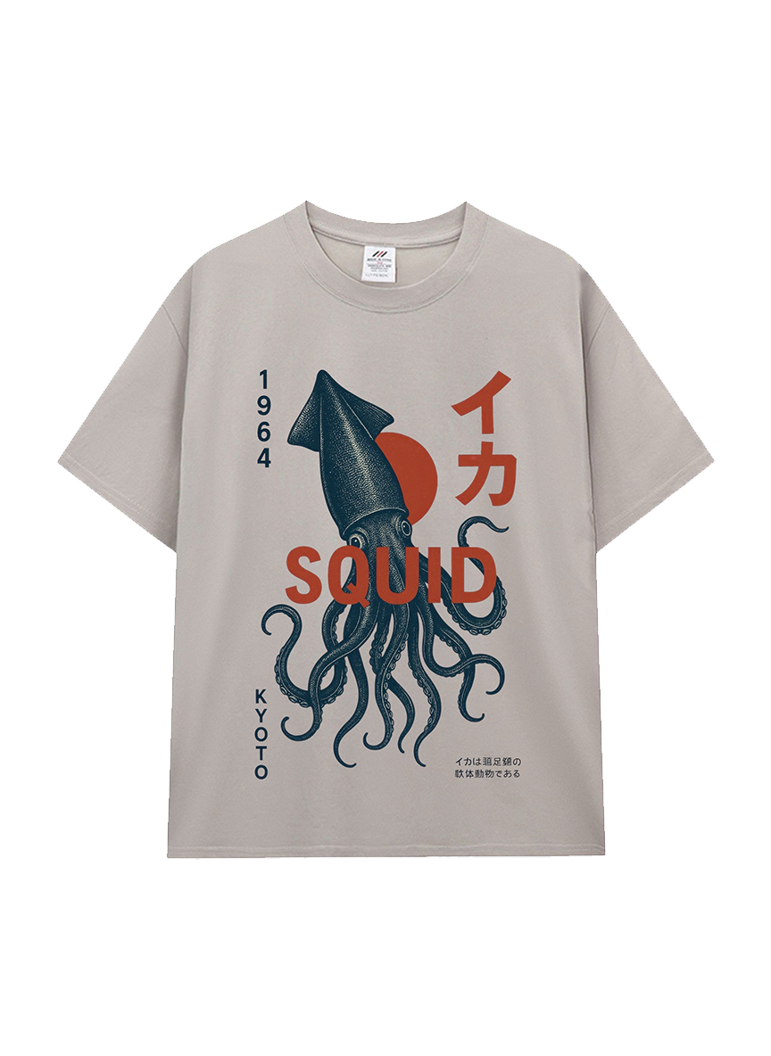 把京都的靜與力量，穿在身上｜SQUID 🦑京都魷魚插畫T恤