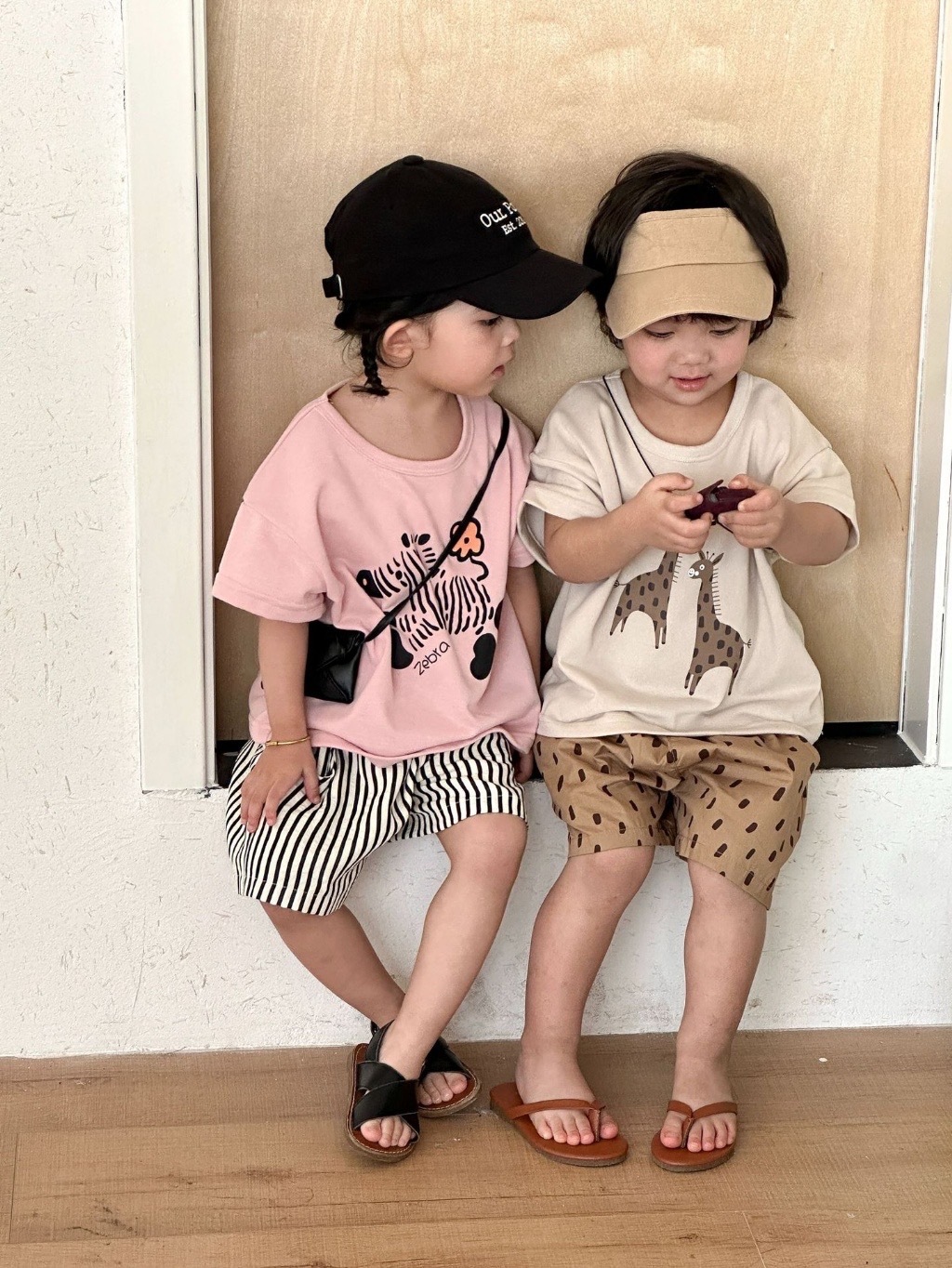 動物斑紋兄弟姐妹套裝 / 2色