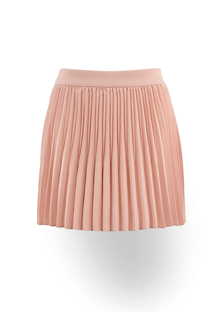 微風輕紗細百褶裙-微醺粉