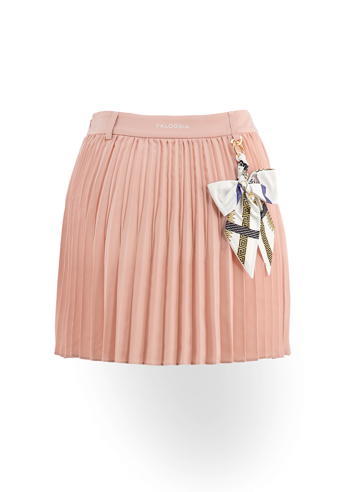 微風輕紗細百褶裙-微醺粉