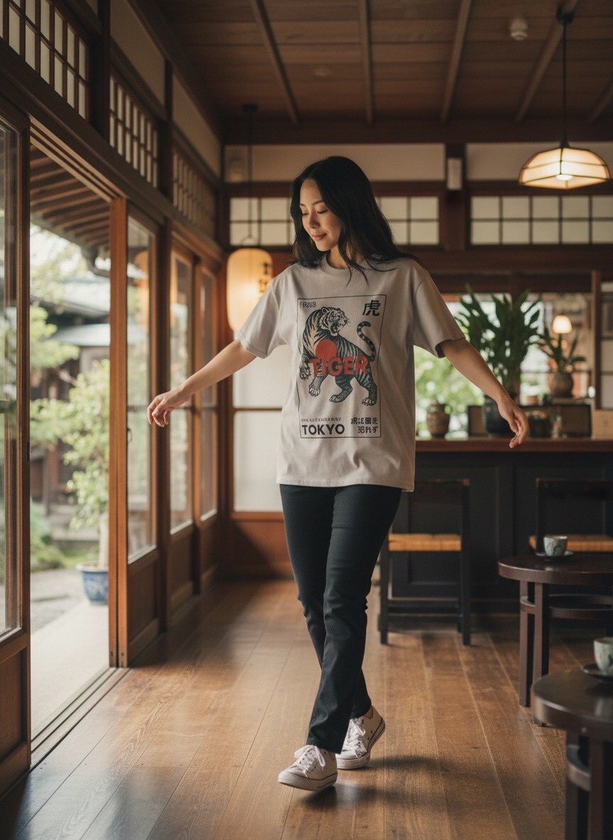 把力量與態度，穿在身上｜東京虎插畫T恤