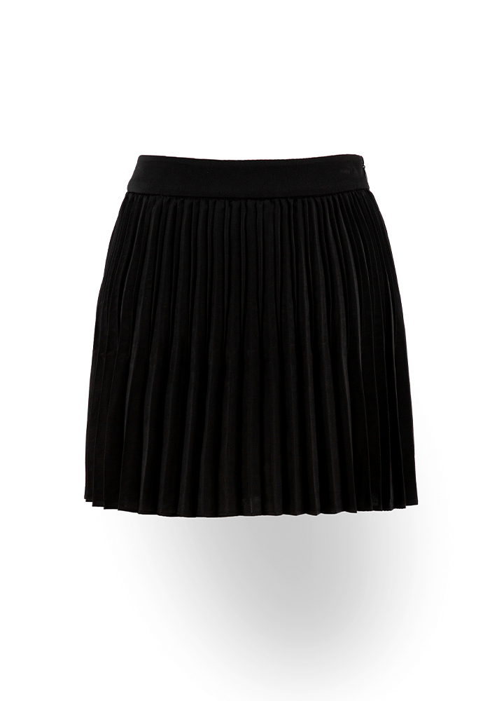 微風輕紗細百褶裙-經典黑