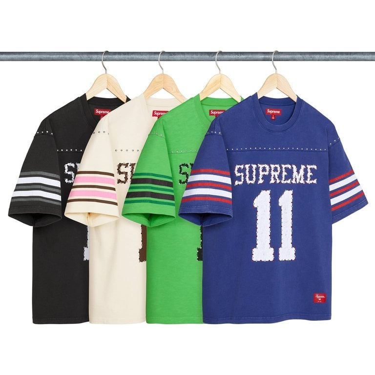 2026SS SUPREME Studded S/S Football Top 鉚釘 鑽 破壞 足球衫 球衣 短T 現貨 SS26KN31