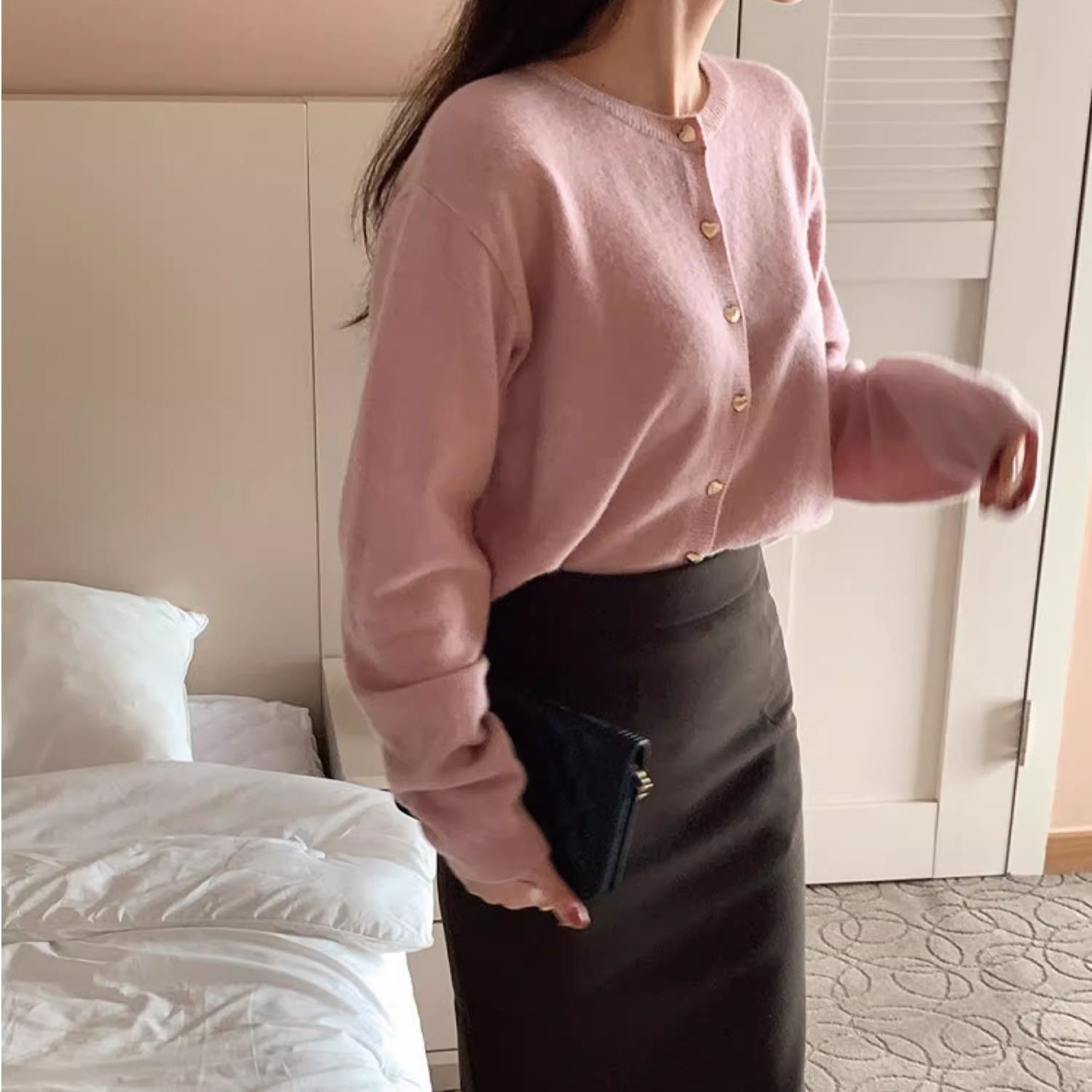 Soft Style Raccoon Hair Knit Cardigan
