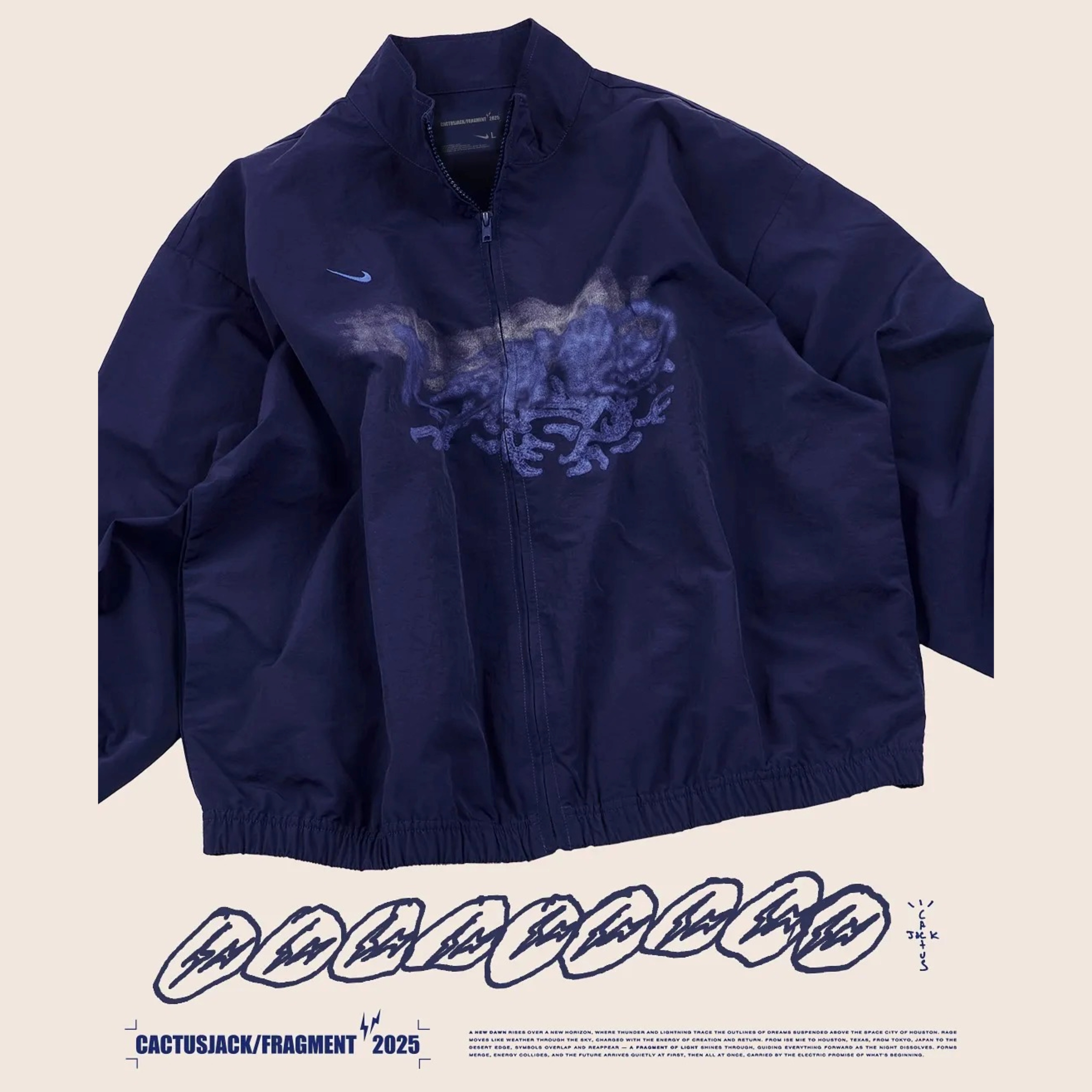 2026SS Travis Scott Cactus Jack x Fragment x Nike Tokyo Windbreaker Zip Jacket 聯名 藤原浩 閃電 外套 現貨