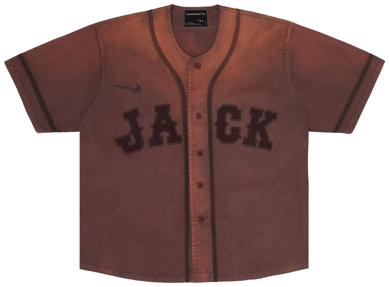 2026SS Travis Scott Cactus Jack x Fragment x Nike Tokyo Jack Retro Baseball Jersey 聯名 藤原浩 閃電 球衣 短T 現貨