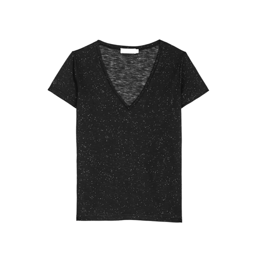 1LP0327-230 [LA PETITE ETOILE] V-neck T-shirt Elvie Black #ELVIE-T102411Z0A/00-NOIR (EU)
