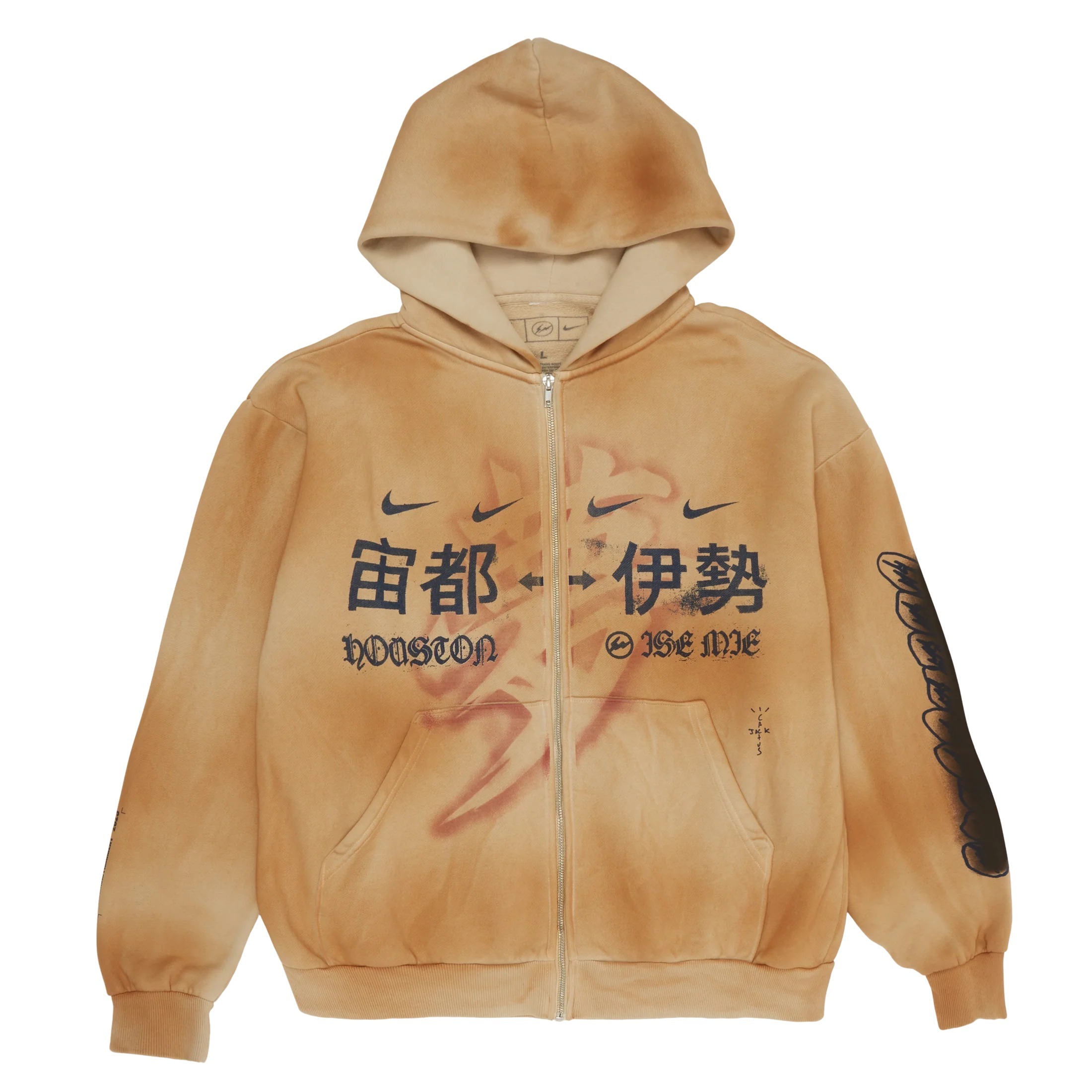 2026SS Travis Scott Cactus Jack x Fragment x Nike Houston To Ise Mie Zip Hoodie 聯名 藤原浩 閃電 暈染 連帽 外套 現貨